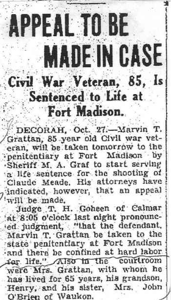 Meade Murder Mason City Globe Gazette Friday Oct. 27, 1933